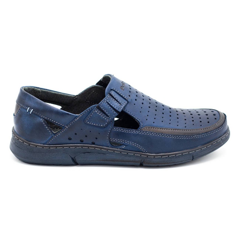 Polbut Zapatos de verano calados para hombre J73L azul marino