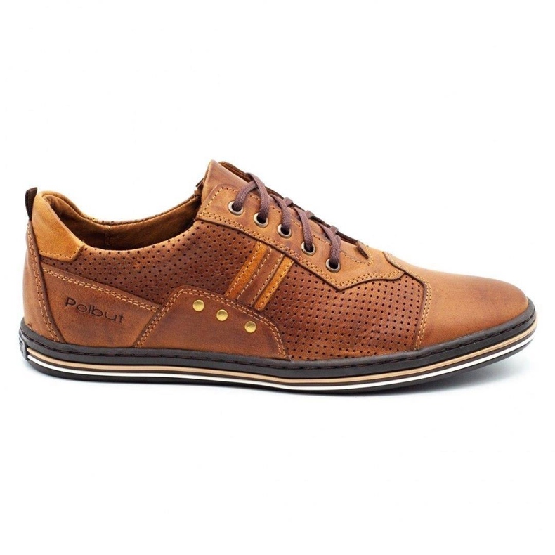 Polbut Zapatos casual de hombre 1801P camel multicolor
