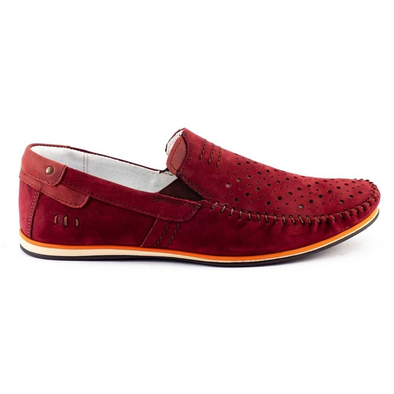 KOMODO Zapatos de hombre mocasines 876 verano burdeos rojo