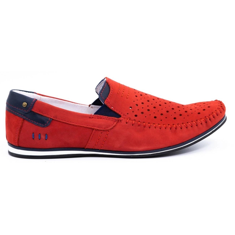 KOMODO Zapatos de hombre mocasines 876 verano rojo