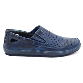 Polbut Zapatos hombre mocasines calados J68 / 2L azul marino