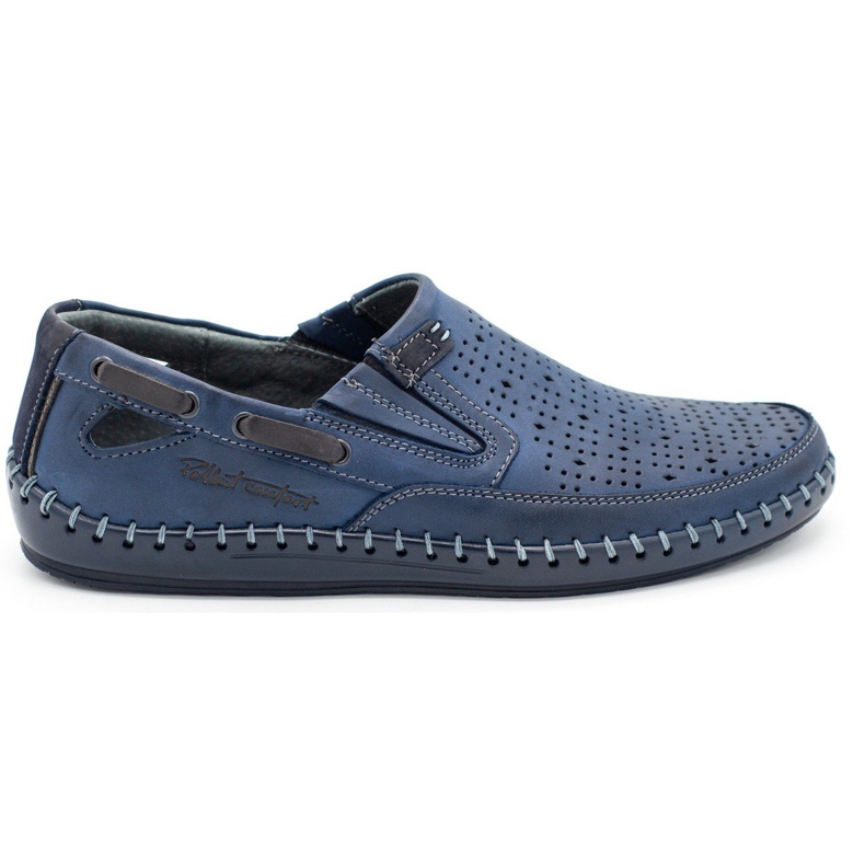 Polbut Zapatos hombre mocasines calados J68L azul marino