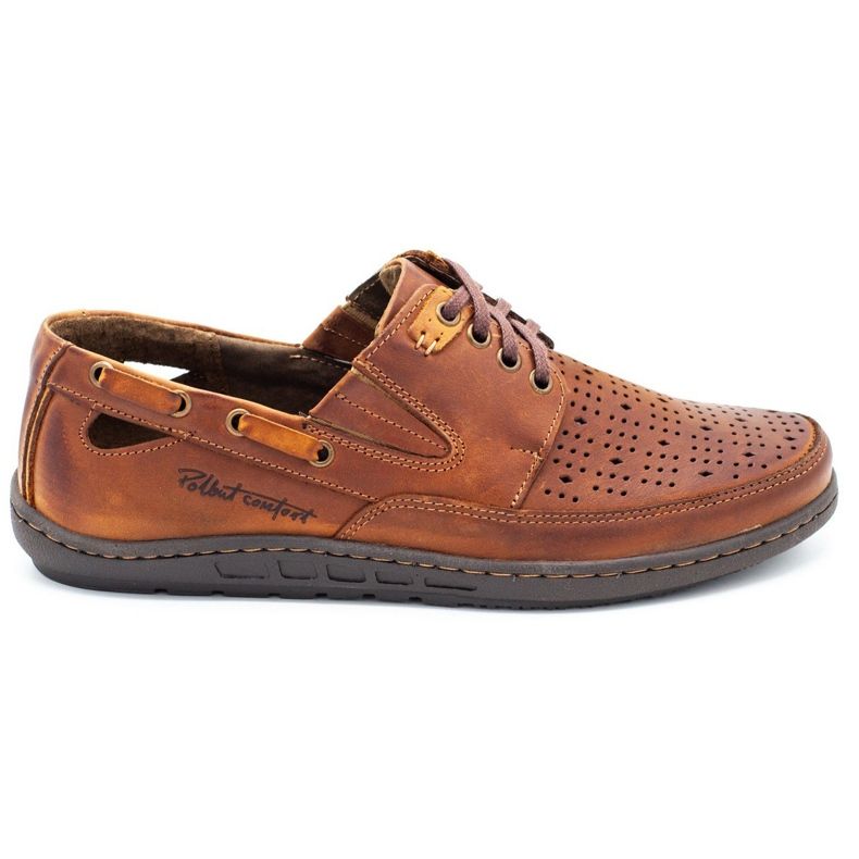 Polbut Zapatos de hombre mocasines J69 / 2L camel naranja Polbut Zapatos de hombre mocasines J69 / 2L camel naranja