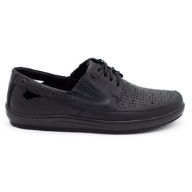 Polbut Zapatos de hombre, mocasines calados J69 / 2L negro