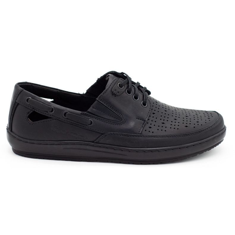 Polbut Zapatos de hombre, mocasines calados J69 / 2L negro
