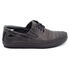 Polbut Zapatos de hombre, mocasines calados J69 / 2L gris