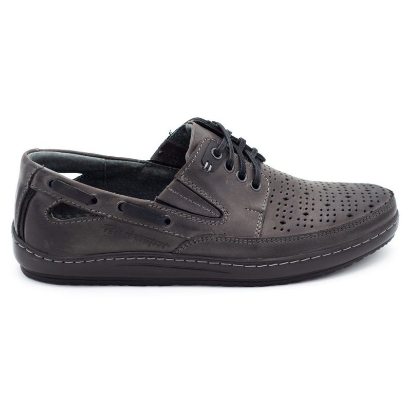 Polbut Zapatos de hombre, mocasines calados J69 / 2L gris Polbut Zapatos de hombre, mocasines calados J69 / 2L gris