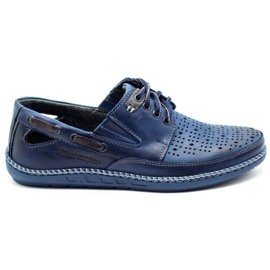 Polbut Zapatos de hombre, mocasines calados J69 / 3L azul marino