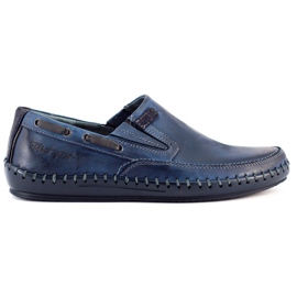 Polbut Zapatos de hombre mocasines J68 azul marino
