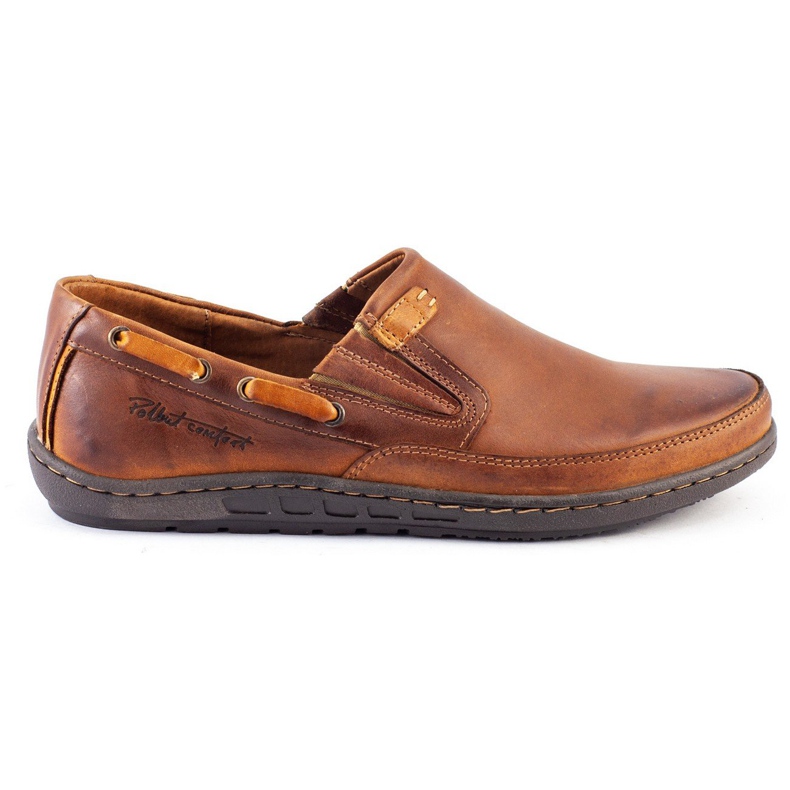Polbut Zapatos mocasín hombre J68 / 2 camel naranja