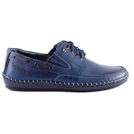 Polbut Zapatos de hombre mocasines J69 azul marino