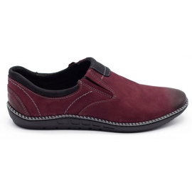 Joker Zapatos hombre piel mocasines 937 burdeos rojo multicolor