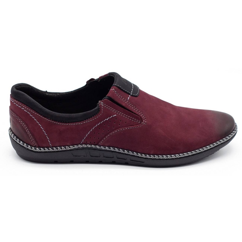 Joker Zapatos hombre piel mocasines 937 burdeos rojo multicolor
