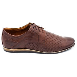 Zapatos de hombre perforados 394A marrón