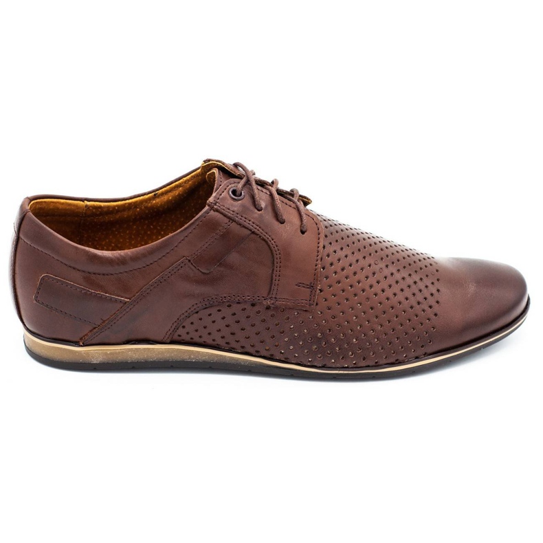 Zapatos de hombre perforados 394A marrón