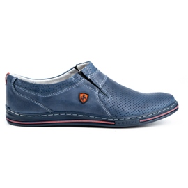 Polbut Zapato hombre piel 362 con perforacion azul marino
