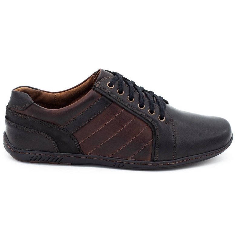 Mario Pala Zapato piel hombre 616 negro con marron marrón Mario Pala Zapato piel hombre 616 negro con marron marrón