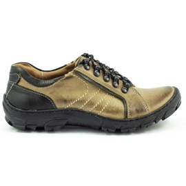 KOMODO Zapatos trekking hombre piel 904 multicolor verde