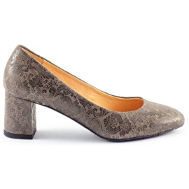 Zapatos de salón para mujer en el poste C-129, marrón