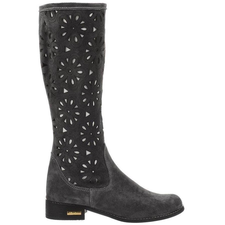 Olivier Botas de mujer caladas gris oscuro Olivier Botas de mujer caladas gris oscuro