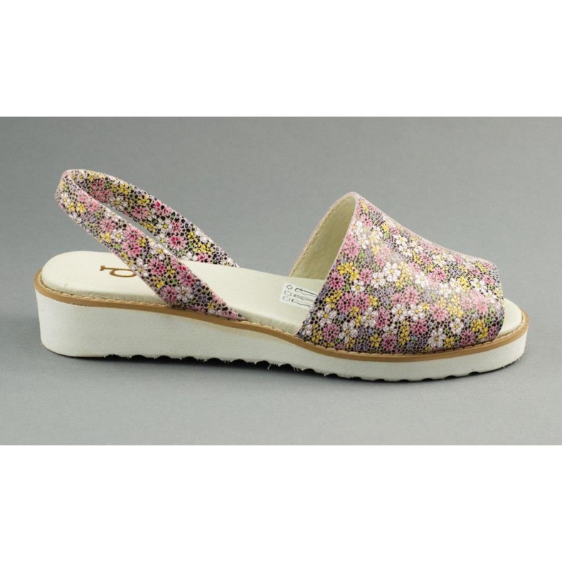 Dolce Pietro Sandalias verano piel 2203 con flores multicolor