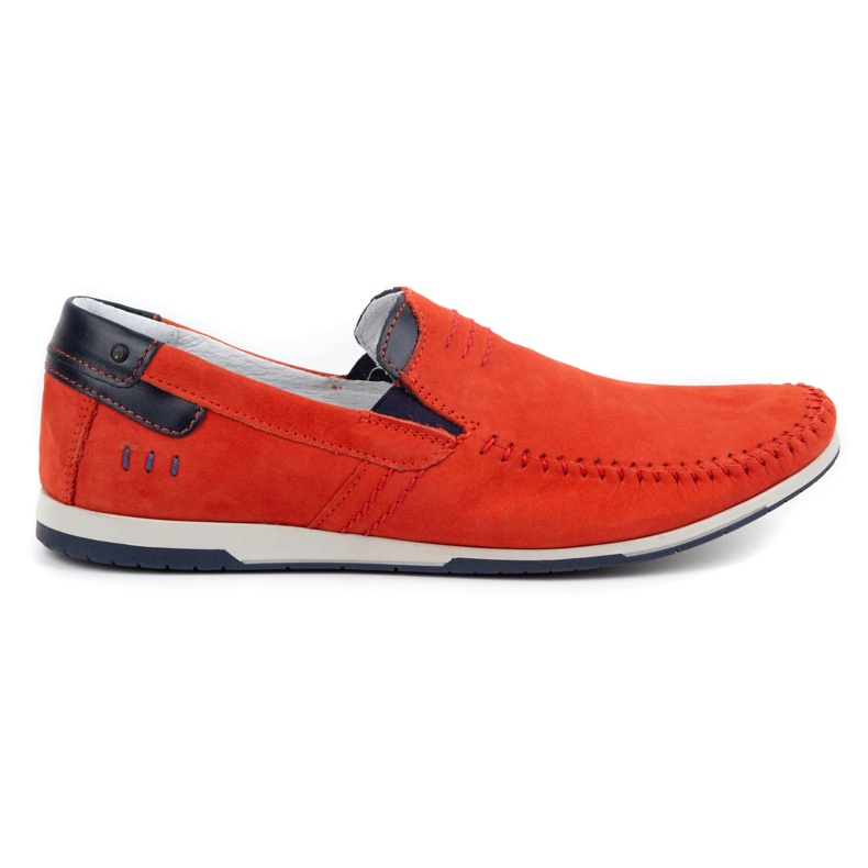 KOMODO Mocasines piel hombre 876 rojo