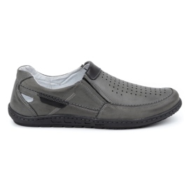 Olivier Mocasines de hombre en piel gris para el verano 602 Olivier Mocasines de hombre en piel gris para el verano 602