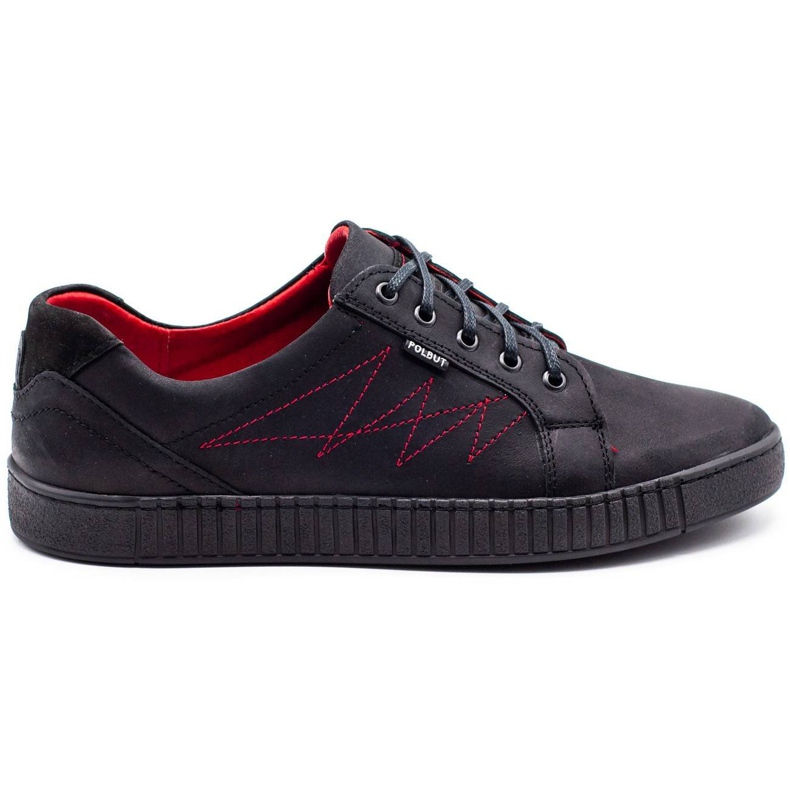 Polbut Zapatos casuales de hombre J66 negro con rojo multicolor