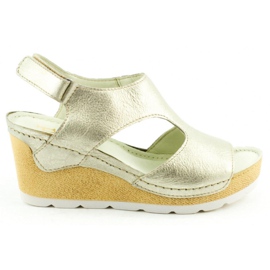 Dolce Pietro Sandalias cuña 0888 oro platino dorado
