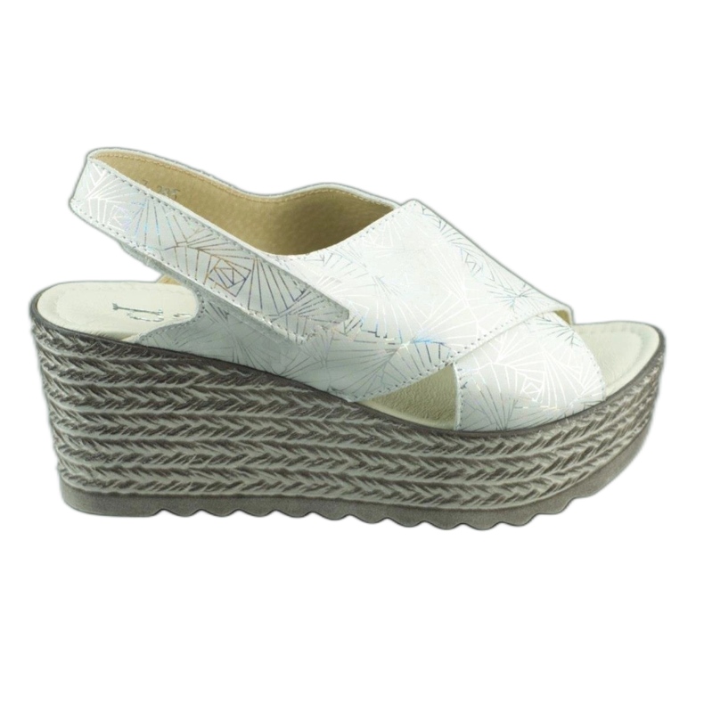 Dolce Pietro Sandalias cuña 1031 blanco y plata multicolor