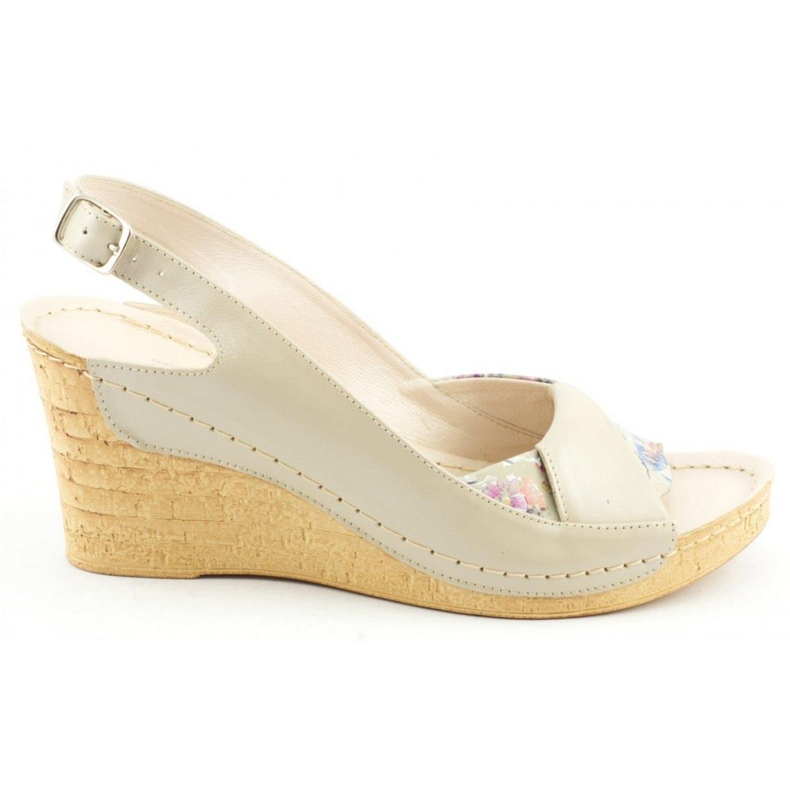 Sandalias cuña 564 beige claro