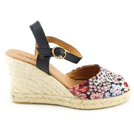 Mariettas Sandalias cuña 7210 flor multicolor Mariettas Sandalias cuña 7210 flor multicolor