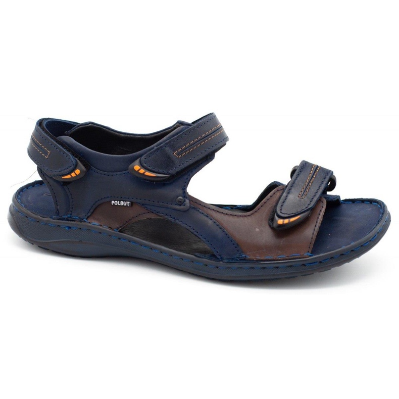 Polbut Sandalias SA04 azul marino con marrón multicolor