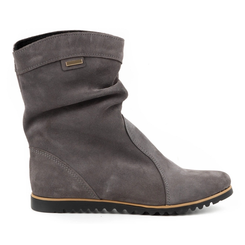 Olivier Botas de cuero cálido gris oscuro Emi
