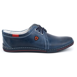 Polbut Zapatos de piel para hombre 343 azul marino
