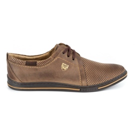 Polbut Zapatos de cuero para hombre 343 perforación marrón