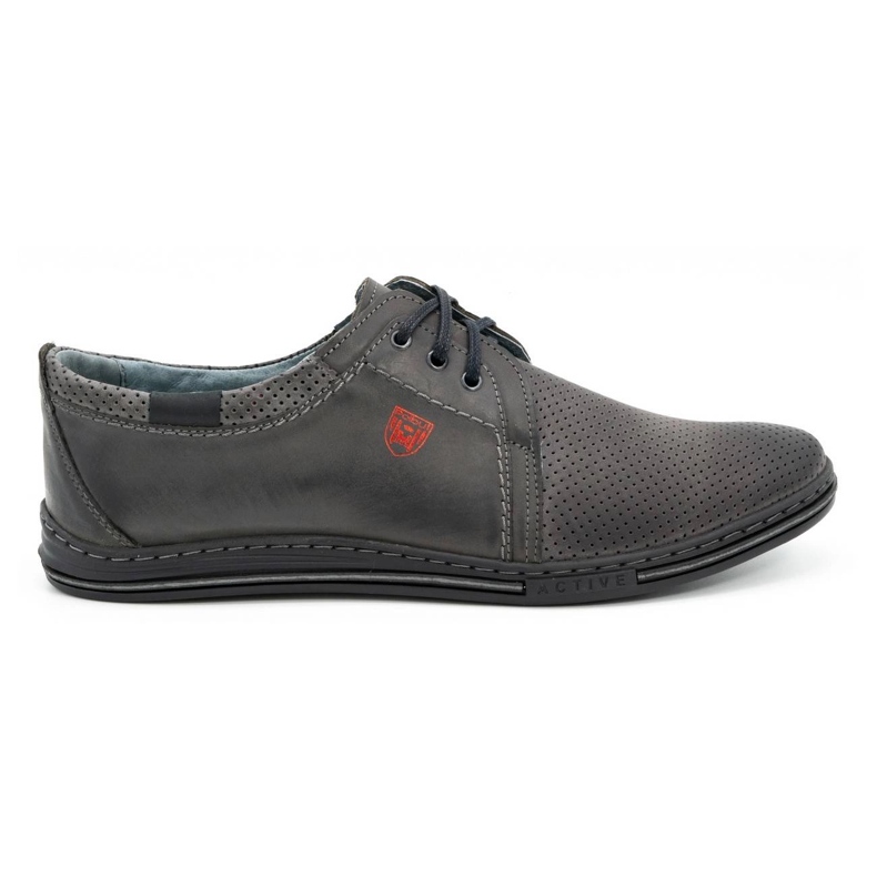 Polbut Zapato piel hombre 343, perforacion gris