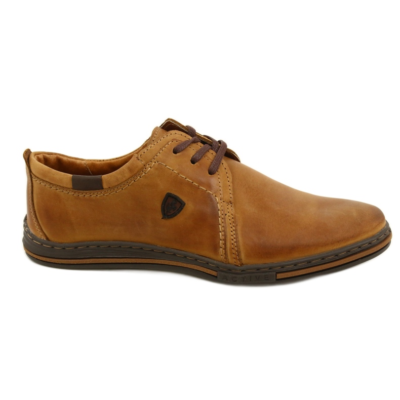 Polbut Zapatos de piel para hombre 343 rojo marrón