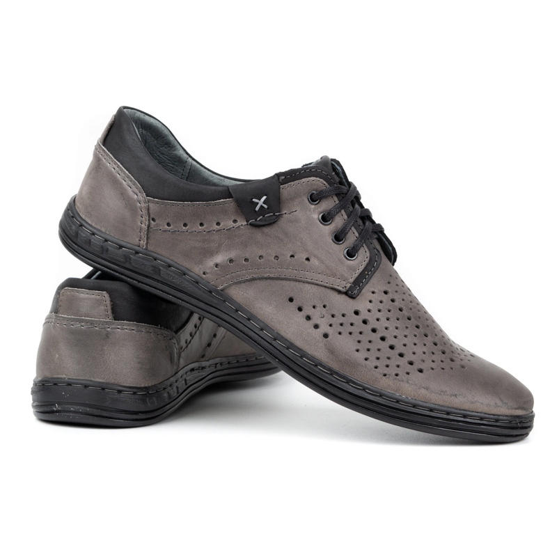 Polbut Zapatos de piel para hombre 402 verano gris