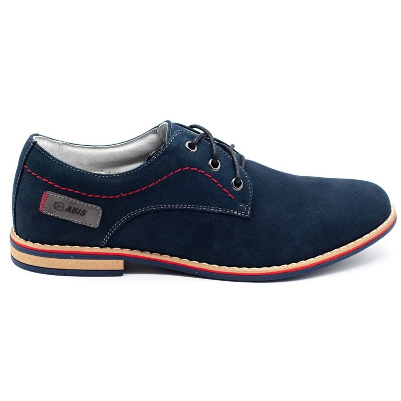 ABIS Zapatos de hombre en piel 4149 GR / B azul marino multicolor
