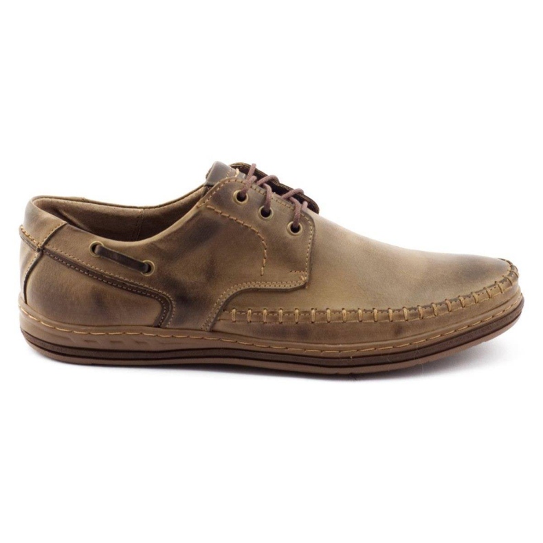 Polbut Zapatos de cuero para hombre J44PŁ marrón