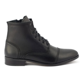 KENT Botines Chelsea de piel para hombre 287D Św negro