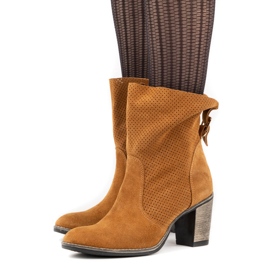 Olivier Botas rojas Sophia de piel calada naranja Olivier Botas rojas Sophia de piel calada naranja