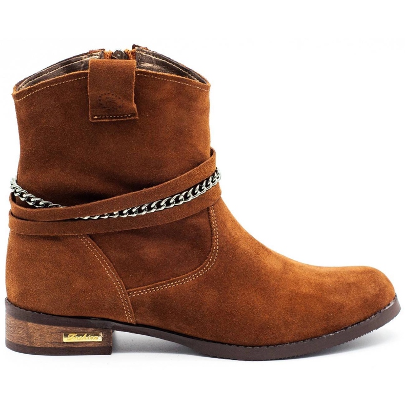 Olivier Botas de mujer aisladas con cadena Luna rojo naranja Olivier Botas de mujer aisladas con cadena Luna rojo naranja