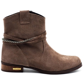 Olivier Botas térmicas de mujer con cadena Luna beige