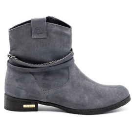 Olivier Botas de mujer aisladas con cadena Luna gris