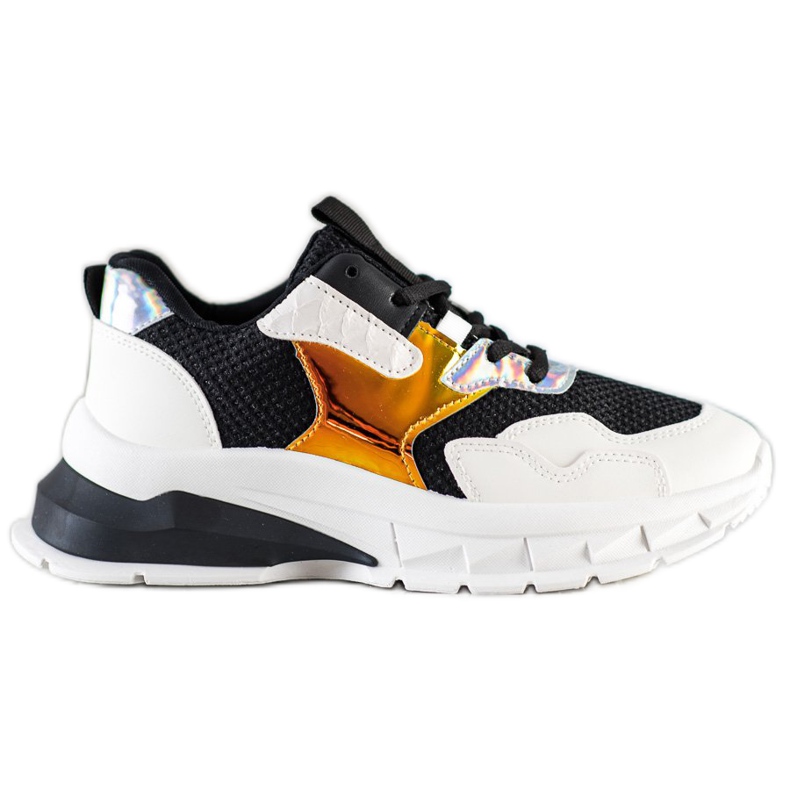 SHELOVET Zapatillas de moda blanco negro multicolor