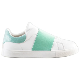 SHELOVET Calzado sin cordones con banda elástica blanco verde SHELOVET Calzado sin cordones con banda elástica blanco verde
