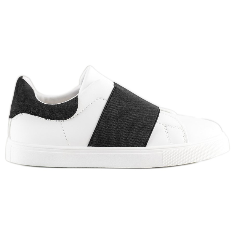 SHELOVET Zapatos sin cordones con banda elástica blanco negro