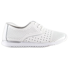 Kylie Zapatos de piel calada blanco